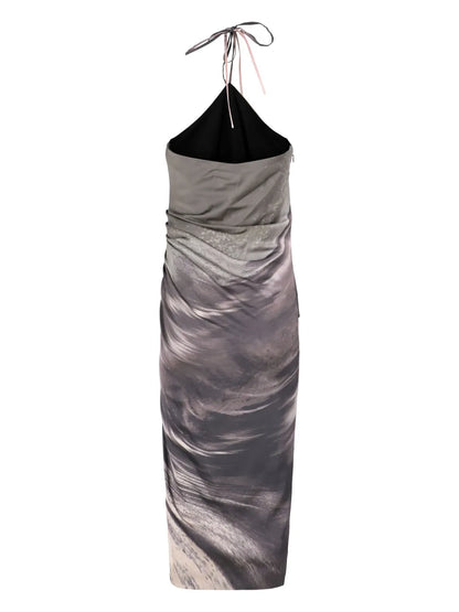 Hansel Graphic-Print Halter-Neck Dress