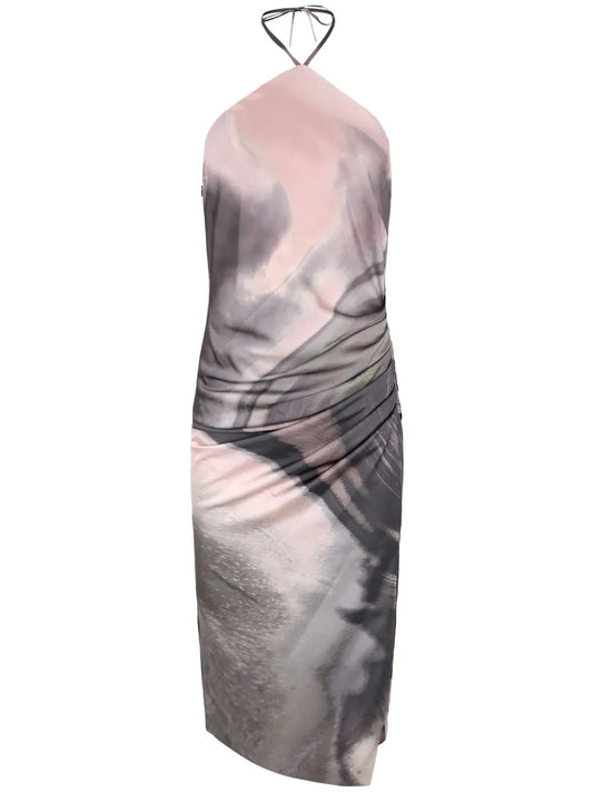 Hansel Graphic-Print Halter-Neck Dress