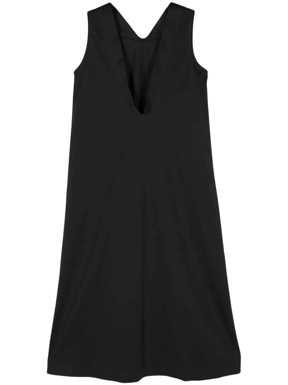 V-Neck Satin Midi Dress