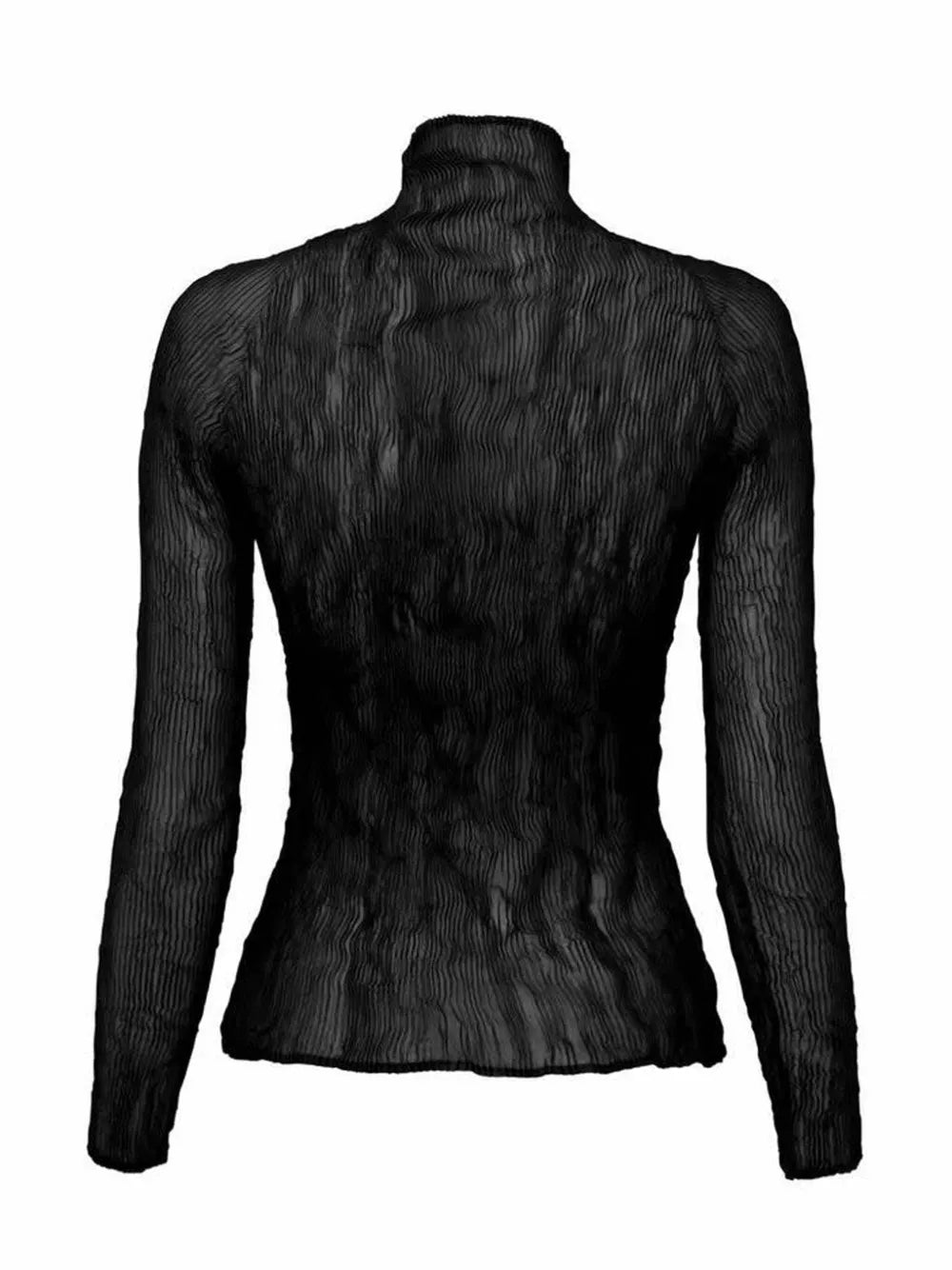 Plissé High-Neck Top