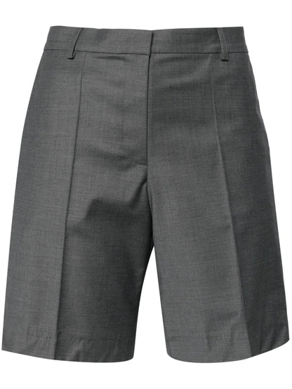 Pressed-Crease Wool-Blend Shorts