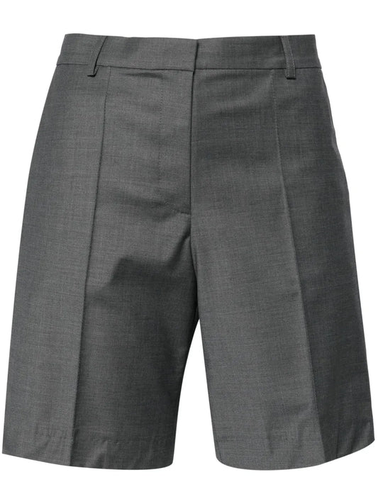 Pressed-Crease Wool-Blend Shorts