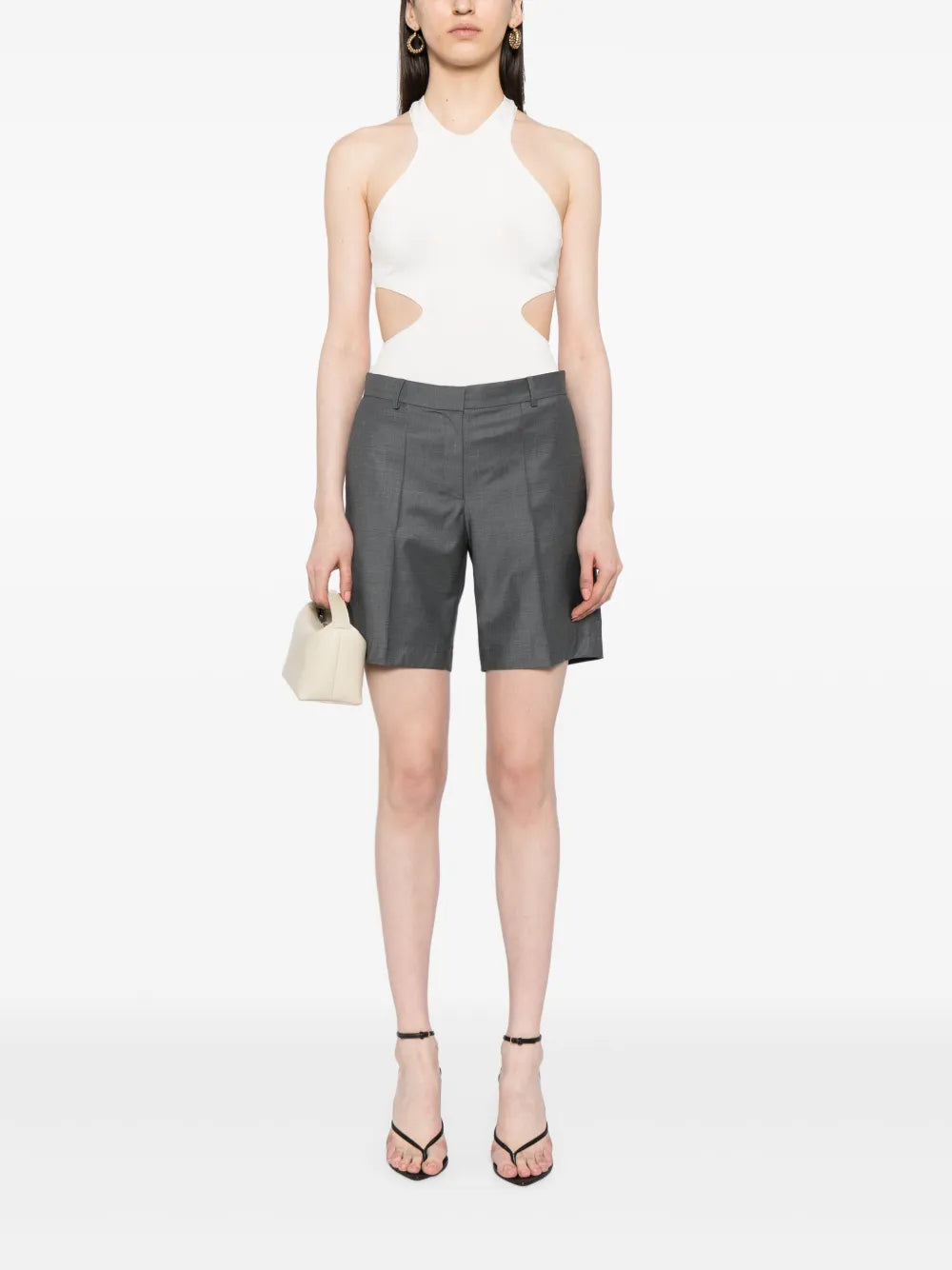 Pressed-Crease Wool-Blend Shorts