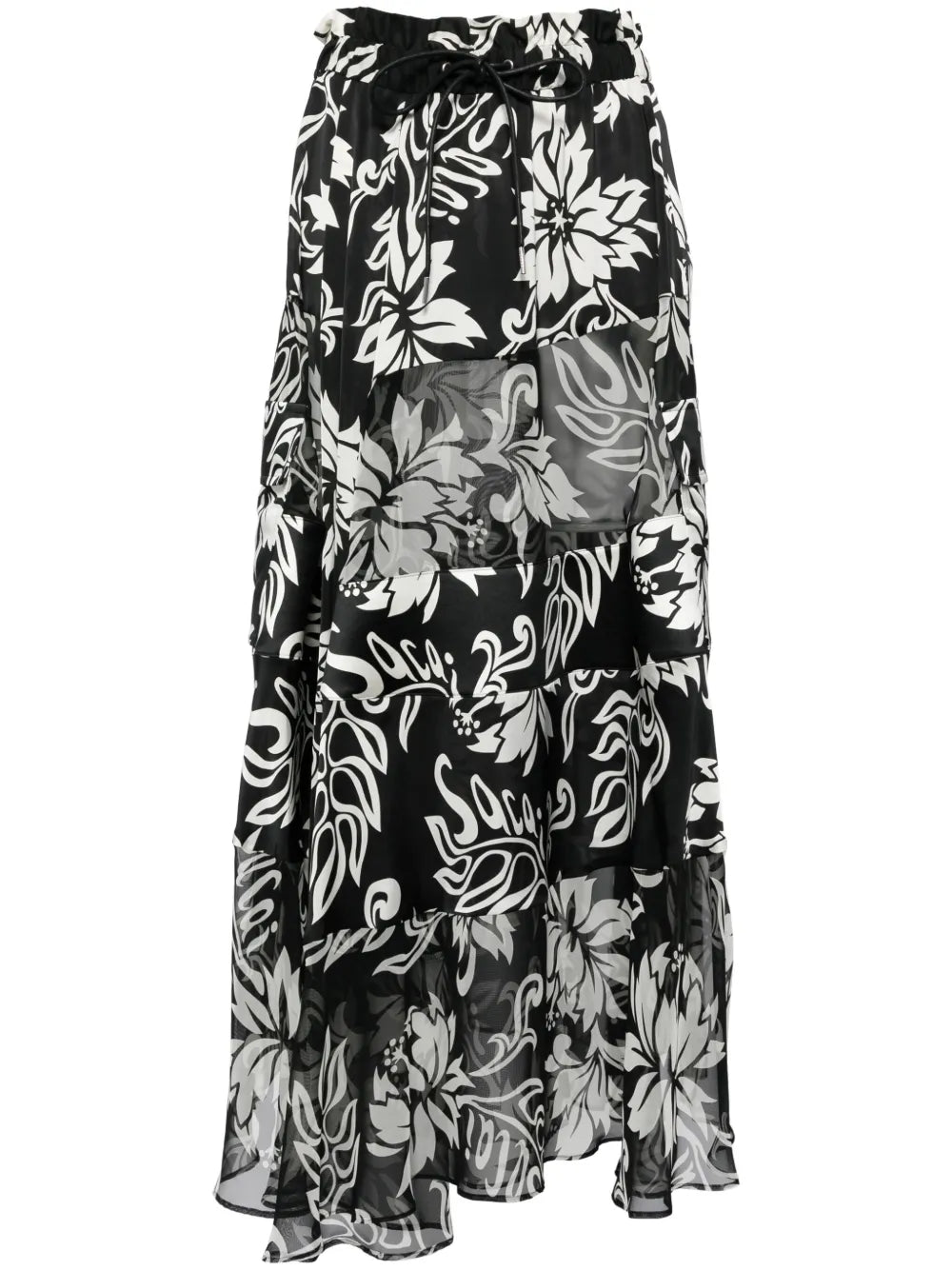 Floral-Print Pleated Midi Skirt
