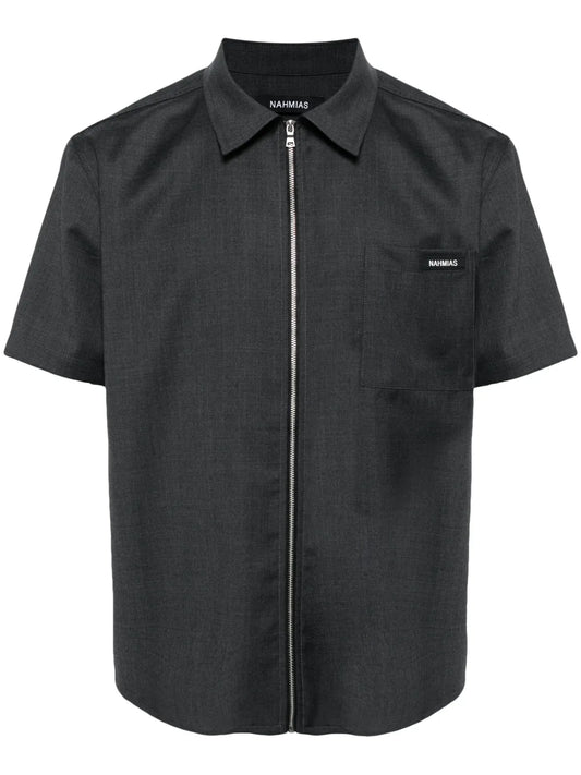 Zip-Fastening Wool Shirt
