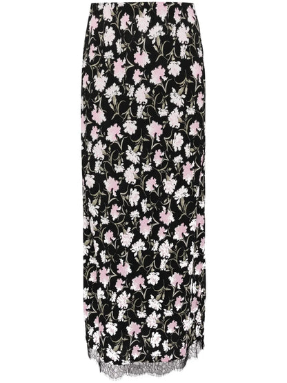 Castle Floral-Print Midi Skirt
