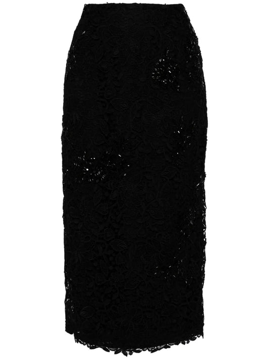 Lace-Detailing Pencil Skirt