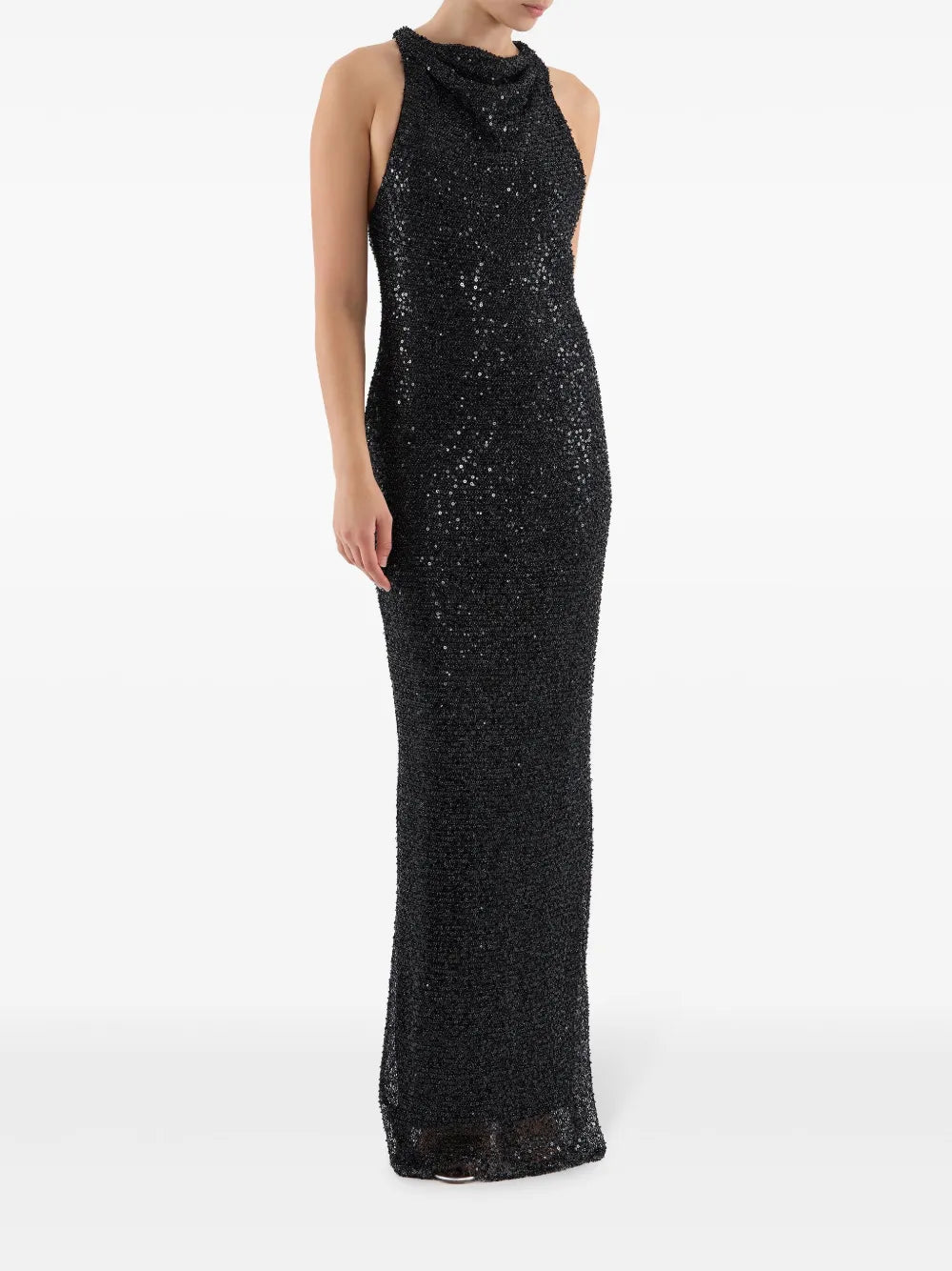 Nixie Sequin-Embellished Halterneck Gown