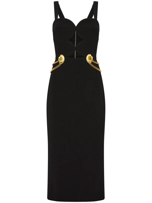 Chelsea Gold-Detail Midi Dress