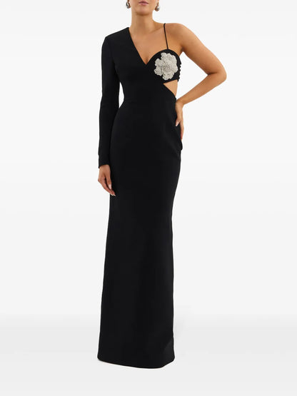 Sachiel Floral-Appliqué Gown
