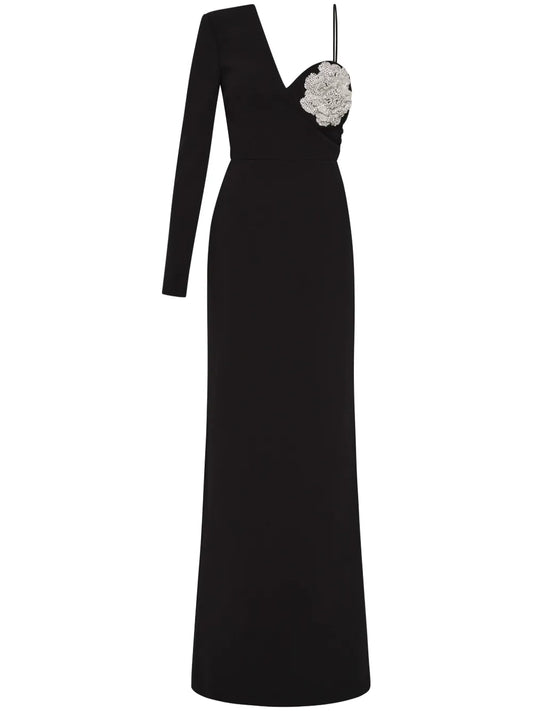 Sachiel Floral-Appliqué Gown