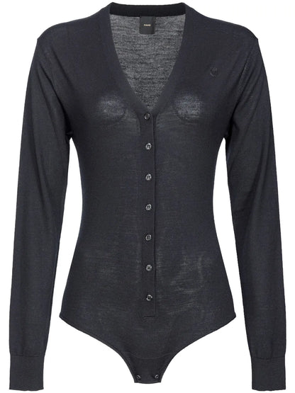 Collarino V-Neck Wool Bodysuit