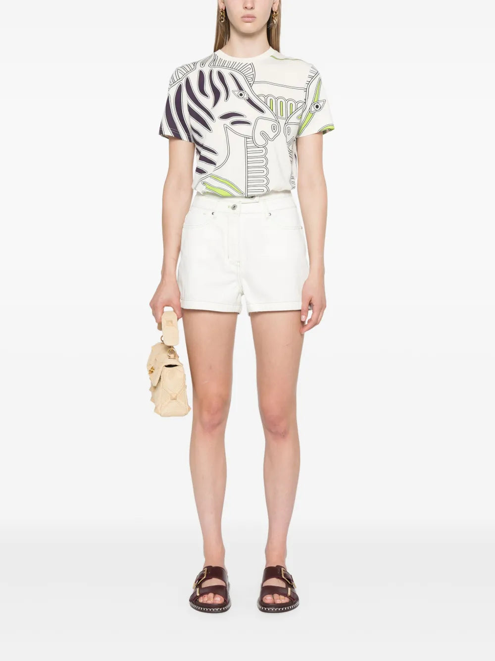 High-Rise Denim Shorts