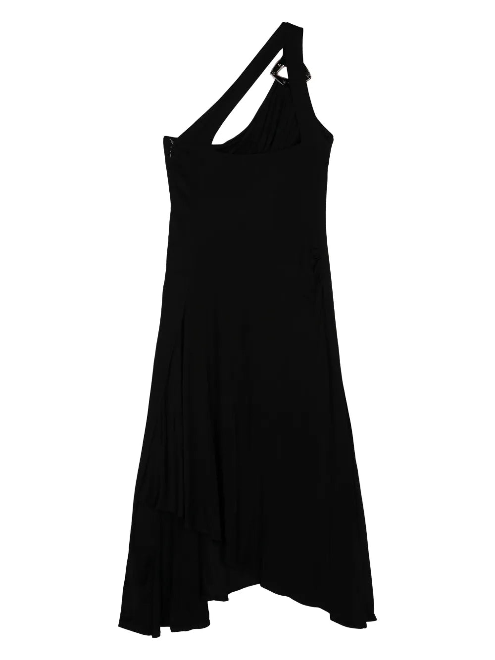 Lips-Motif Asymmetric Midi Dress