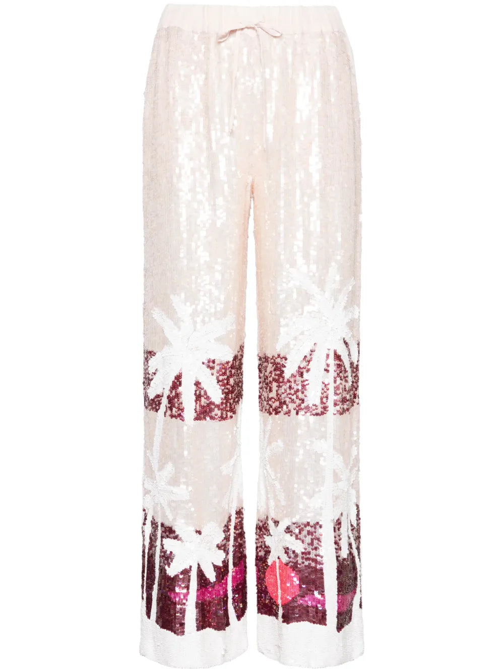 Sequinned Straight-Leg Trousers