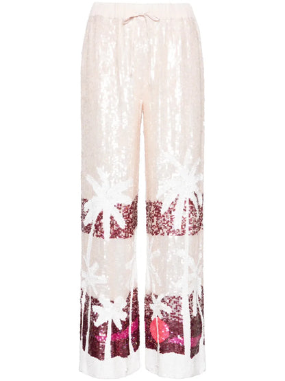 Sequinned Straight-Leg Trousers