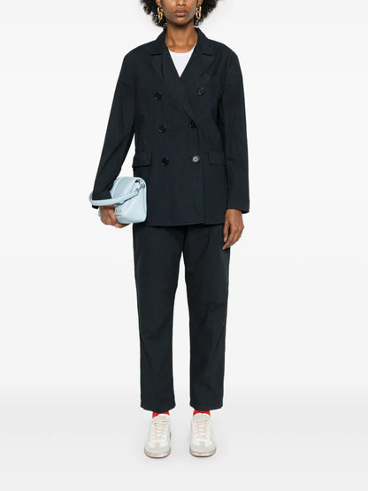 Double-Breasted Cotton Blazer