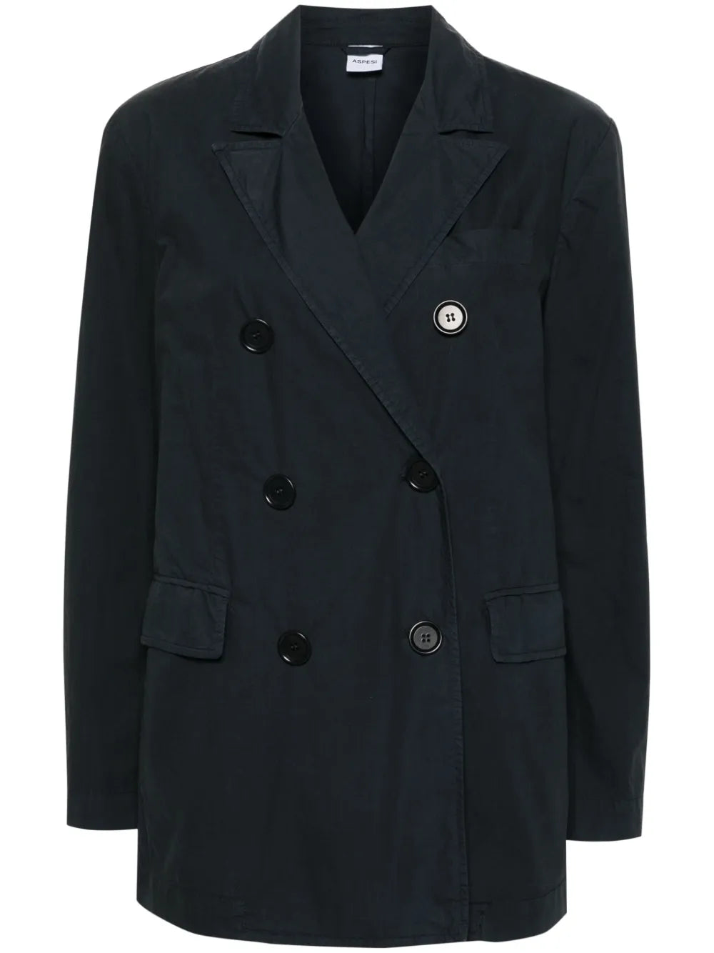 Double-Breasted Cotton Blazer