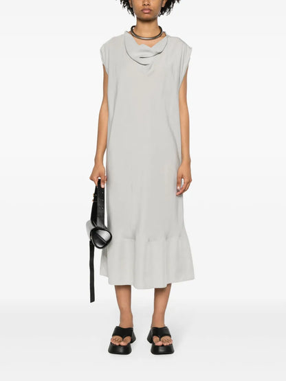 Cowl-Neck Sleeveless Midi Dress