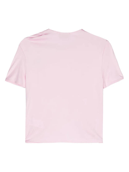 Lips-Motif Asymmetric T-Shirt
