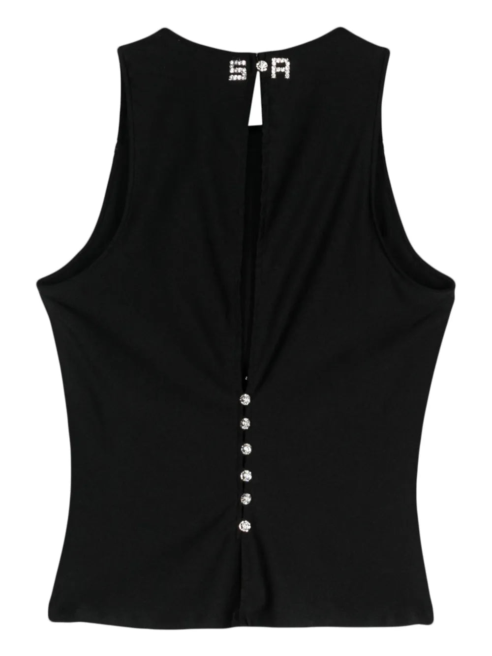 Bustier-Detail Open-Back Tank Top