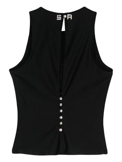 Bustier-Detail Open-Back Tank Top