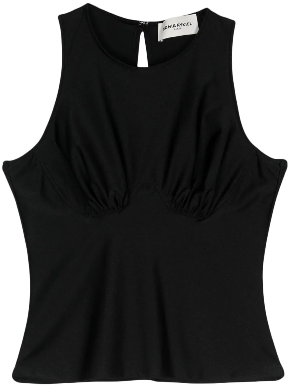 Bustier-Detail Open-Back Tank Top
