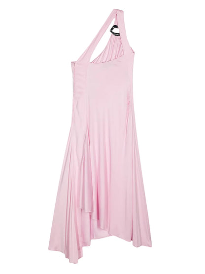 Lips-Motif Asymmetric Midi Dress