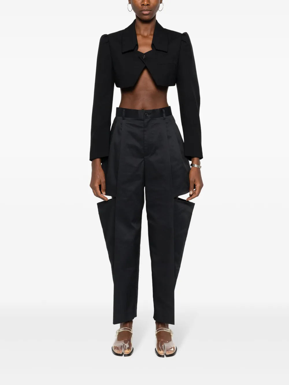 Wool Cropped Single-Breasted Blazer