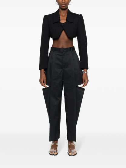 Wool Cropped Single-Breasted Blazer