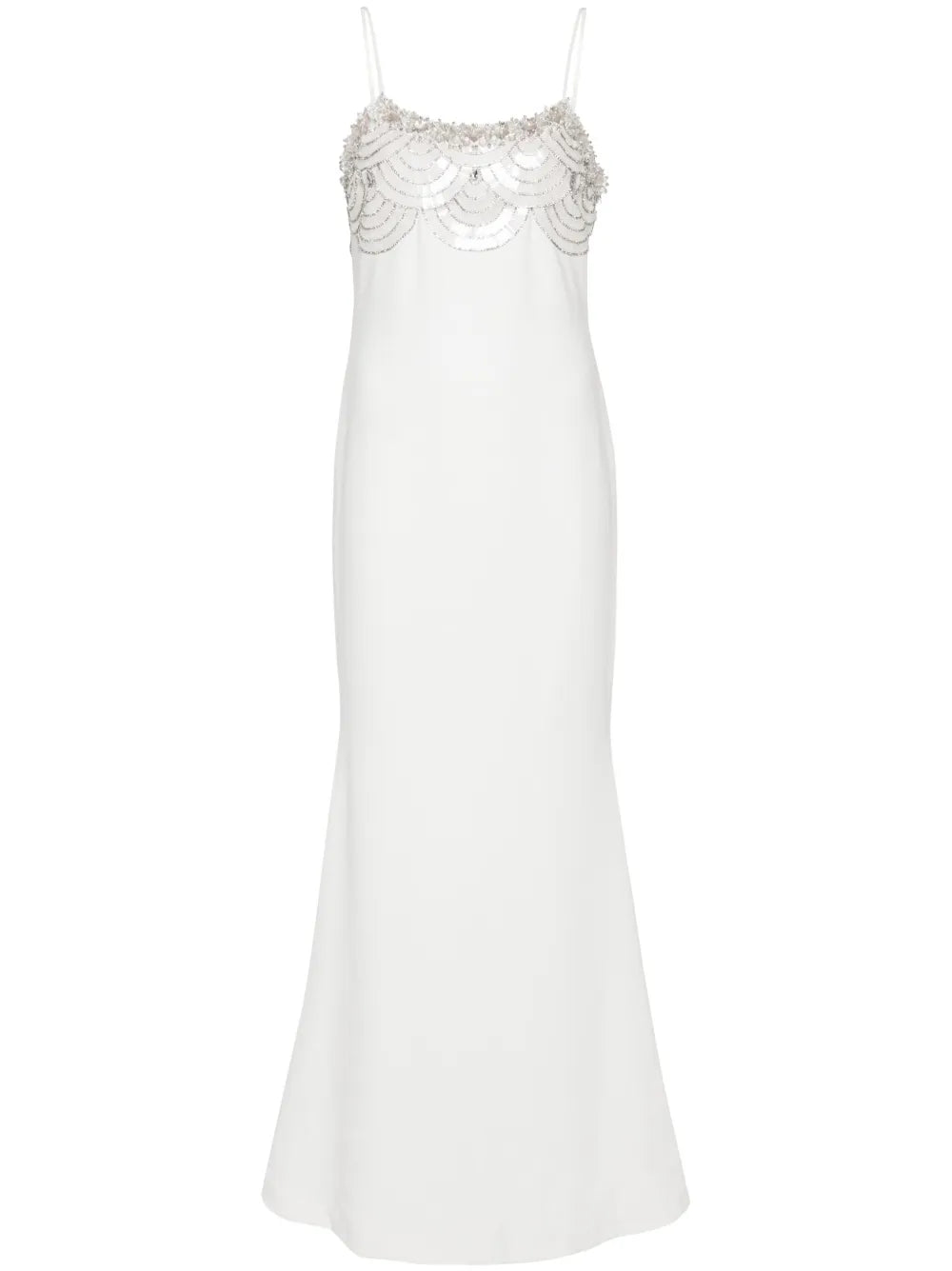 Crystal-Embellishment Crepe Maxi Dress