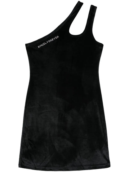 Scoop-Neck Velvet Minidress