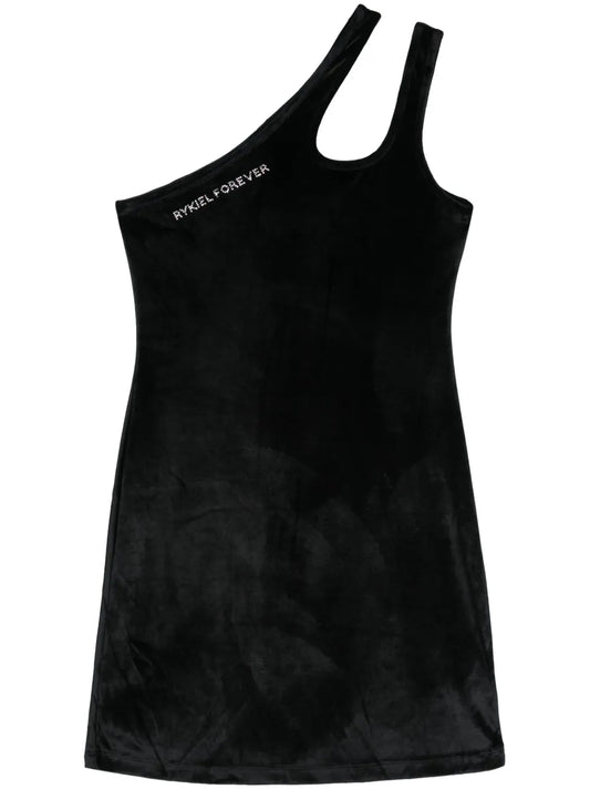 Scoop-Neck Velvet Minidress
