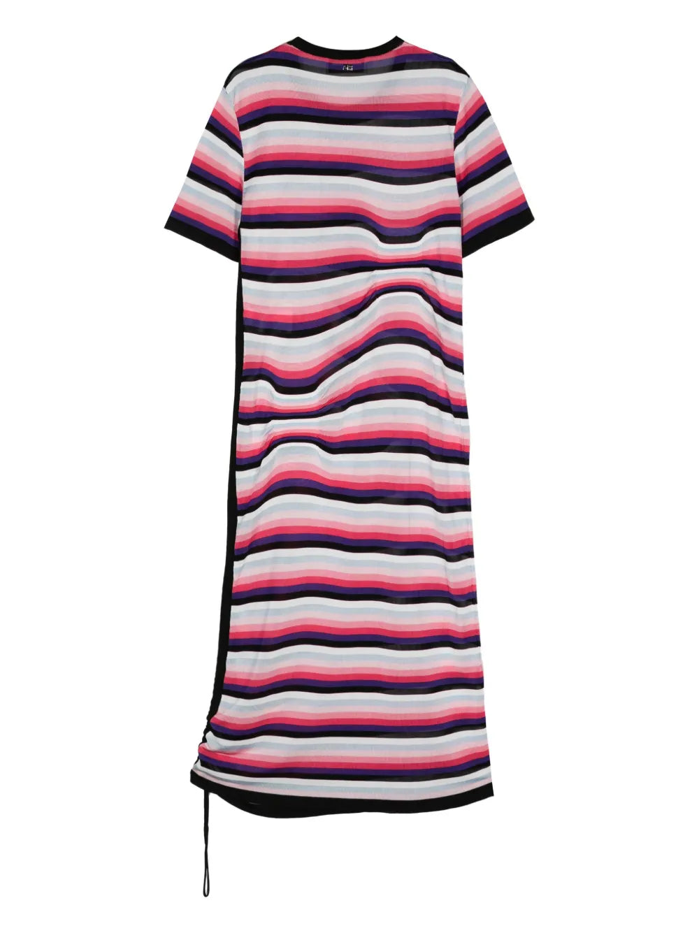 Striped Asymmetric Midi Dress
