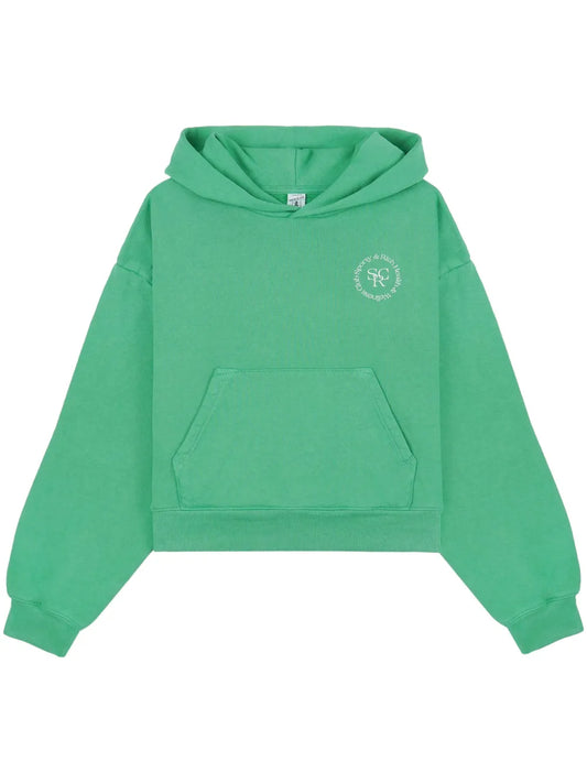 Srhwc-Print Cropped Hoodie