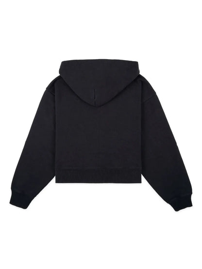 Paris Country Club-Print Cropped Hoodie
