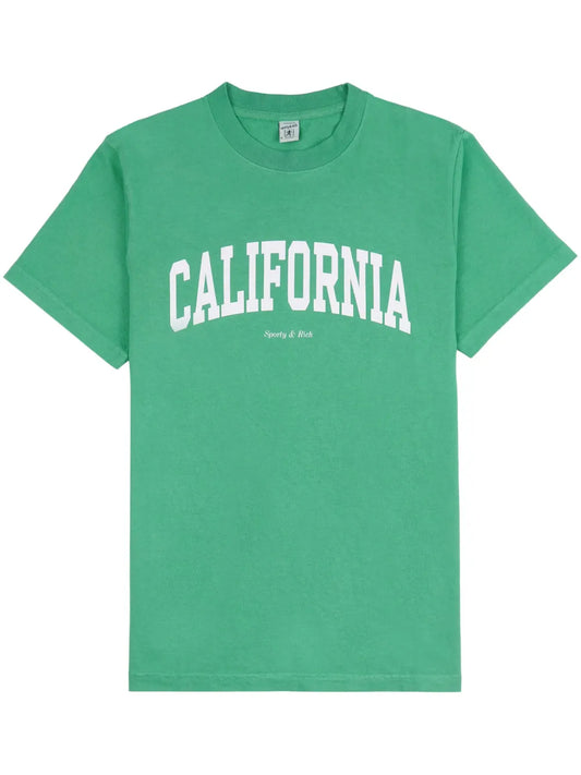 California-Print Cotton T-Shirt