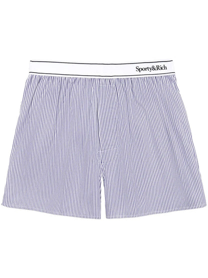 Striped Mid-Rise Shorts