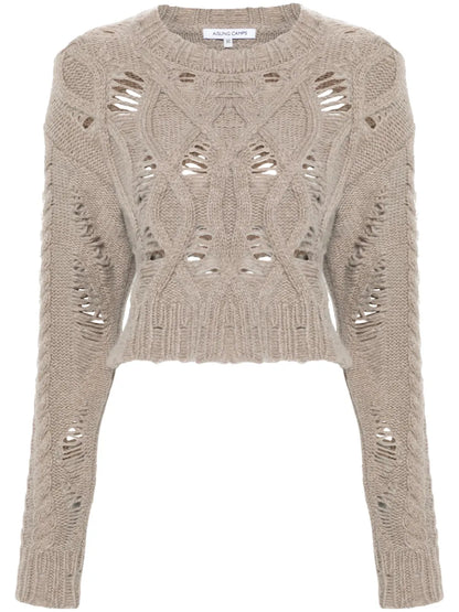 Cable-Knit Cropped Sweater