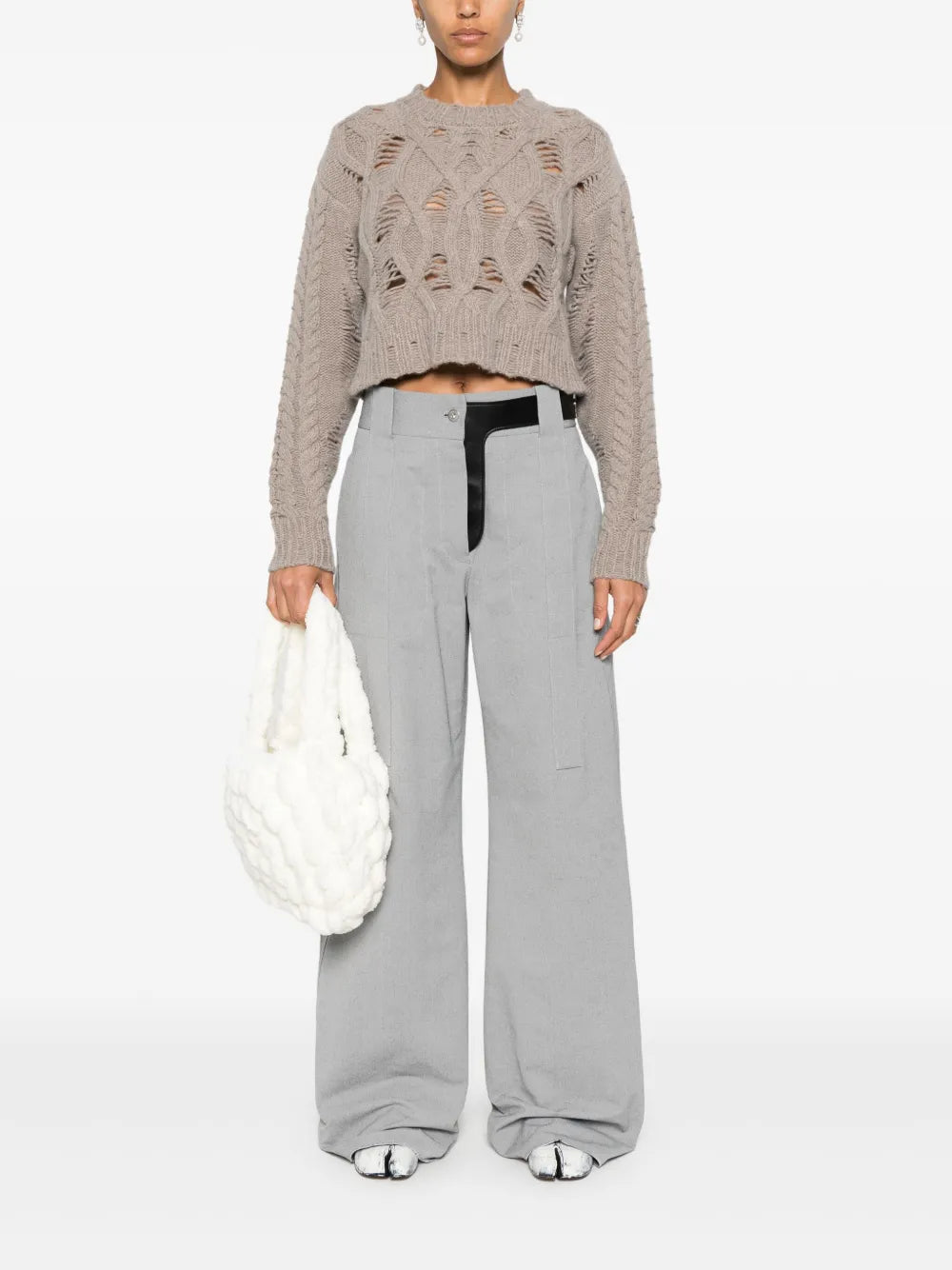 Cable-Knit Cropped Sweater