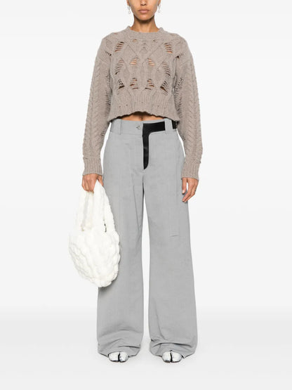 Cable-Knit Cropped Sweater
