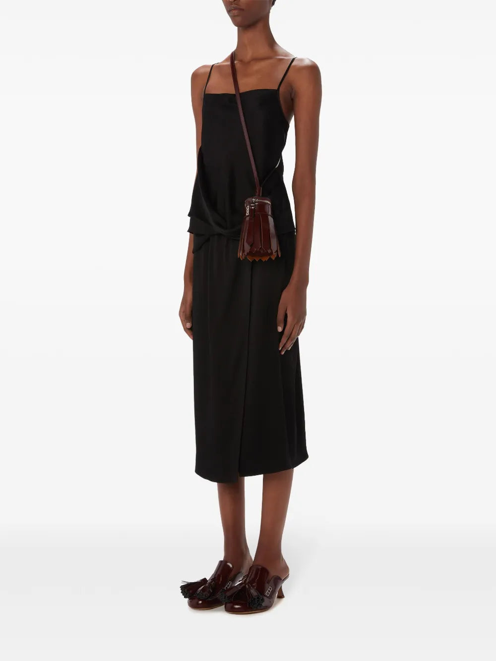 Draped Satin Tank Top