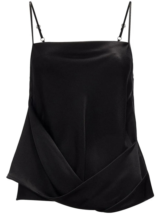 Draped Satin Tank Top