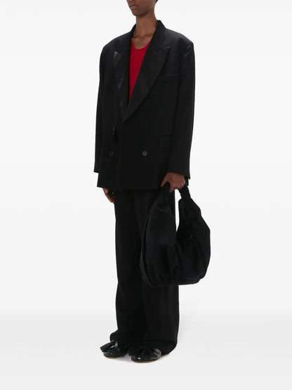 Wide-Leg Mid-Rise Trousers