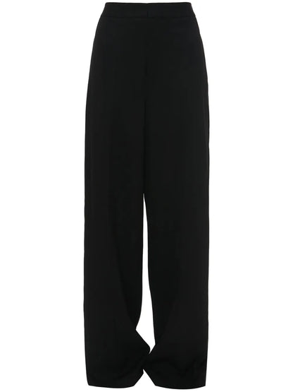 Wide-Leg Mid-Rise Trousers