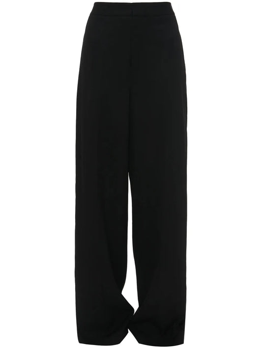 Wide-Leg Mid-Rise Trousers
