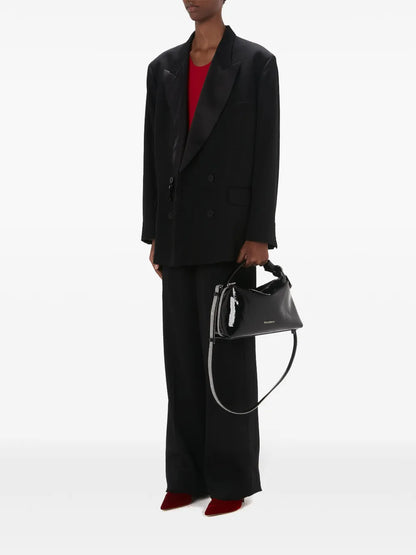 Double-Breasted Contrasting-Collar Blazer
