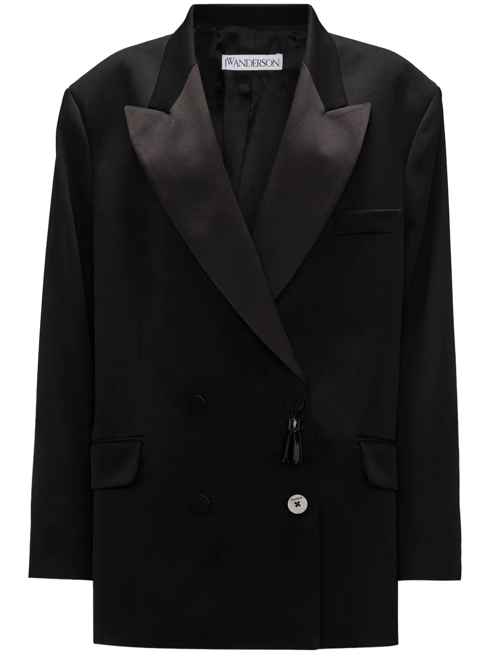 Double-Breasted Contrasting-Collar Blazer