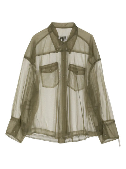 Semi-Sheer Long-Sleeve Shirt