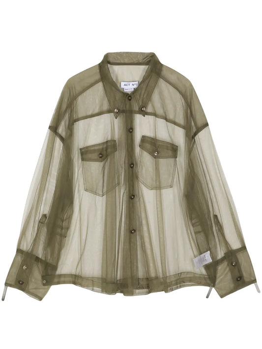 Semi-Sheer Long-Sleeve Shirt